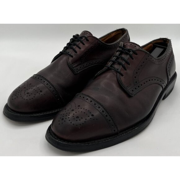 Allen Edmonds Lexington Men’s Size 9D Burgundy Leather Cap Toe Wingtop Oxford - Picture 2 of 12